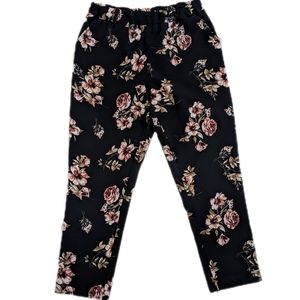 Floral High Rise Ankle Cropped Pants Women's Small